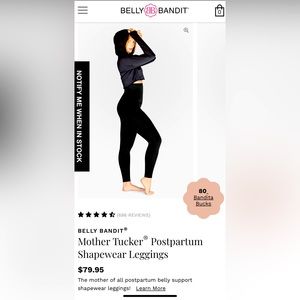 Belly Bandit Mother Tucker leggings. Size M, Steele color.